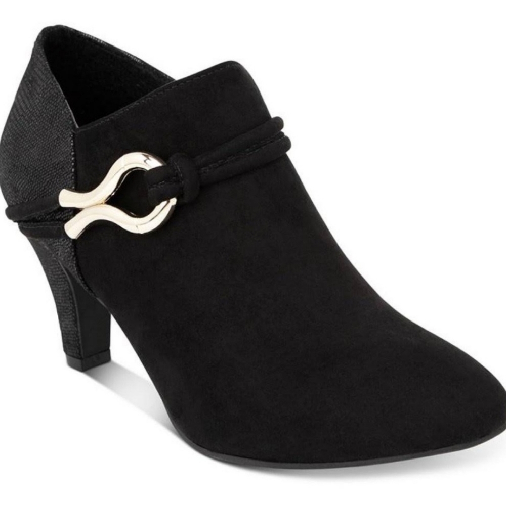 KAREN SCOTT 💥 Womens Melanni Grey MC Suede Heels Ankle Boots (Size: 8.5)